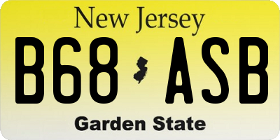 NJ license plate B68ASB