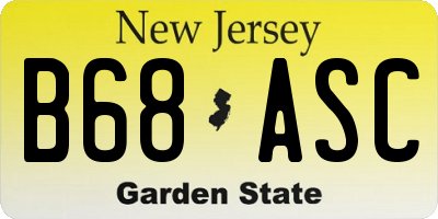 NJ license plate B68ASC