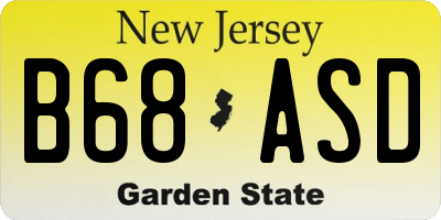 NJ license plate B68ASD