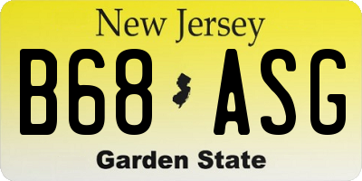 NJ license plate B68ASG