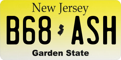 NJ license plate B68ASH