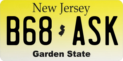 NJ license plate B68ASK