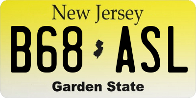 NJ license plate B68ASL