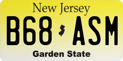 NJ license plate B68ASM