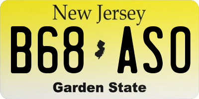 NJ license plate B68ASO