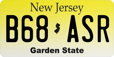 NJ license plate B68ASR