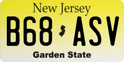 NJ license plate B68ASV