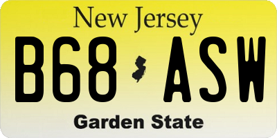 NJ license plate B68ASW