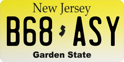 NJ license plate B68ASY