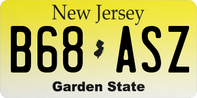 NJ license plate B68ASZ