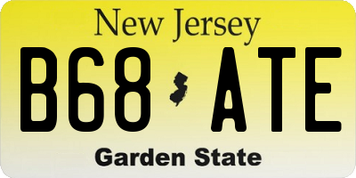 NJ license plate B68ATE