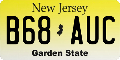 NJ license plate B68AUC