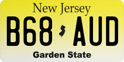NJ license plate B68AUD