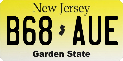 NJ license plate B68AUE