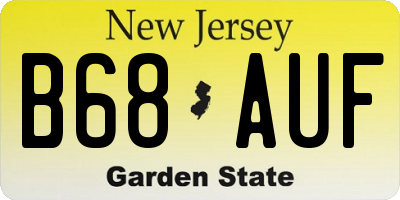 NJ license plate B68AUF