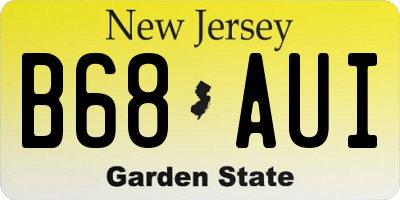 NJ license plate B68AUI