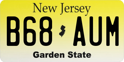 NJ license plate B68AUM