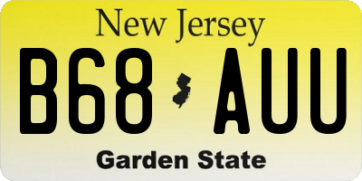 NJ license plate B68AUU