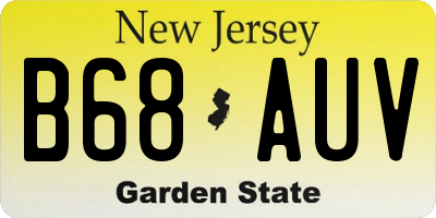 NJ license plate B68AUV