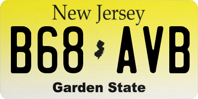 NJ license plate B68AVB