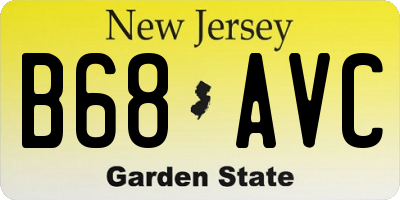 NJ license plate B68AVC