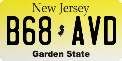NJ license plate B68AVD