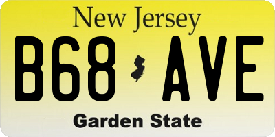 NJ license plate B68AVE