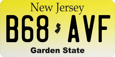 NJ license plate B68AVF