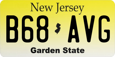 NJ license plate B68AVG