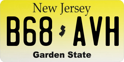 NJ license plate B68AVH