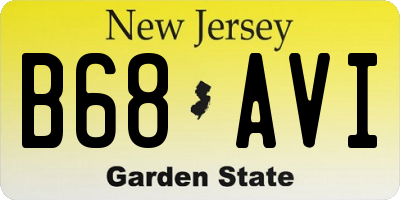 NJ license plate B68AVI