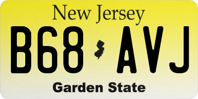 NJ license plate B68AVJ