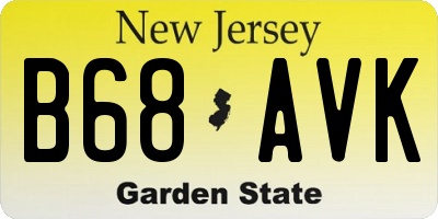 NJ license plate B68AVK