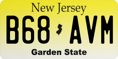 NJ license plate B68AVM
