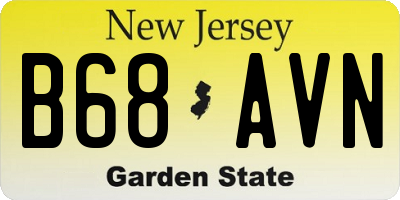 NJ license plate B68AVN
