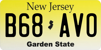NJ license plate B68AVO