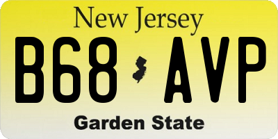 NJ license plate B68AVP