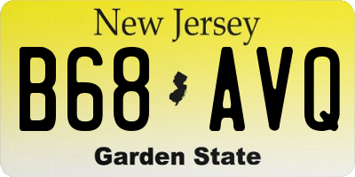 NJ license plate B68AVQ