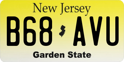 NJ license plate B68AVU