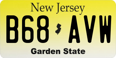 NJ license plate B68AVW