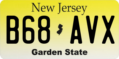 NJ license plate B68AVX