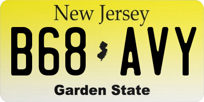NJ license plate B68AVY
