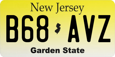 NJ license plate B68AVZ