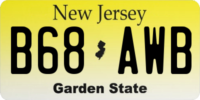 NJ license plate B68AWB