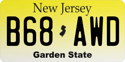NJ license plate B68AWD