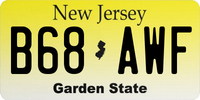 NJ license plate B68AWF