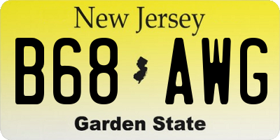 NJ license plate B68AWG