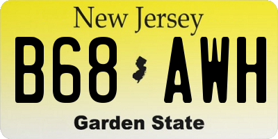 NJ license plate B68AWH