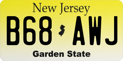 NJ license plate B68AWJ