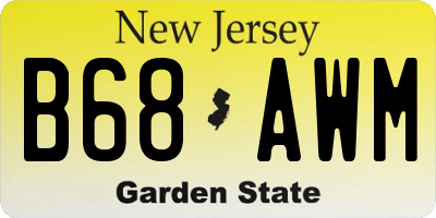 NJ license plate B68AWM